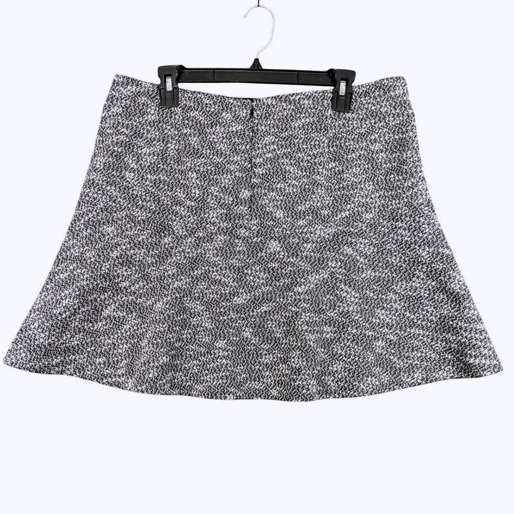 Ann Taylor Loft Womens‎ Fit and Flare Black White Short Mini Skirt Size 14